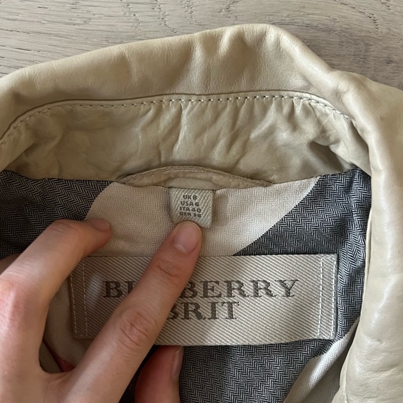 BURBERRY Brit Leather Moto Jacket Tan - Picture 9 of 10